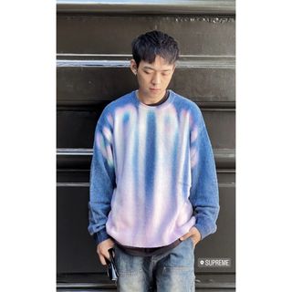 Supreme - Supreme Blurred Logo Sweater Blue Mediumの通販｜ラクマ