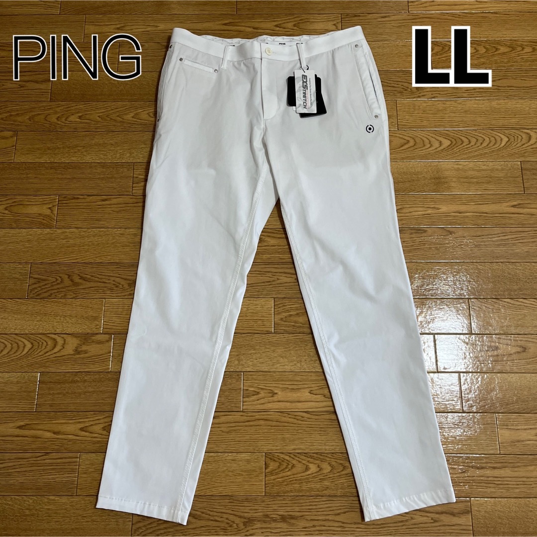 ping ピン メンズ　ストレートパンツ 4wayストレッチ ホワイト　白　LL