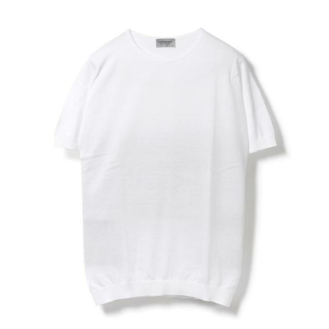 【新品未使用】 JOHN SMEDLEY ジョンスメドレー BELDEN ベルデン 半袖 ニット クルーネック コットン 【Mサイズ/WHITE】素材コットン100％