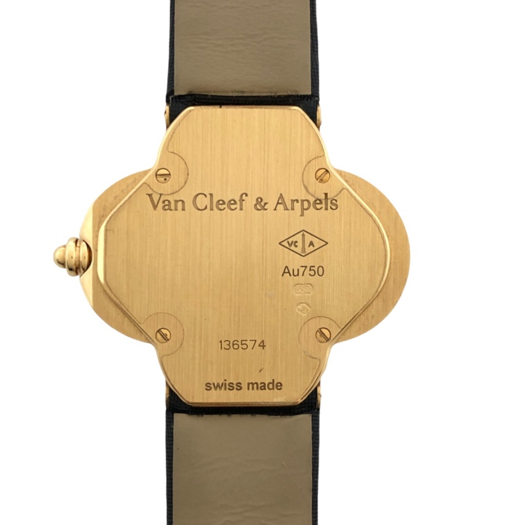 ヴァンクリーフ＆アーペル Van Cleef & Arpels アルハンブラホワイトシェル VCARD22000 ブラック K18YG レディース 腕時計