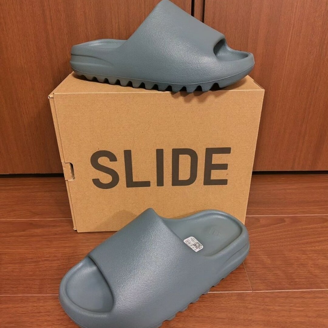 新品未使用adidas yeezyslideスレートマリン30.5cm