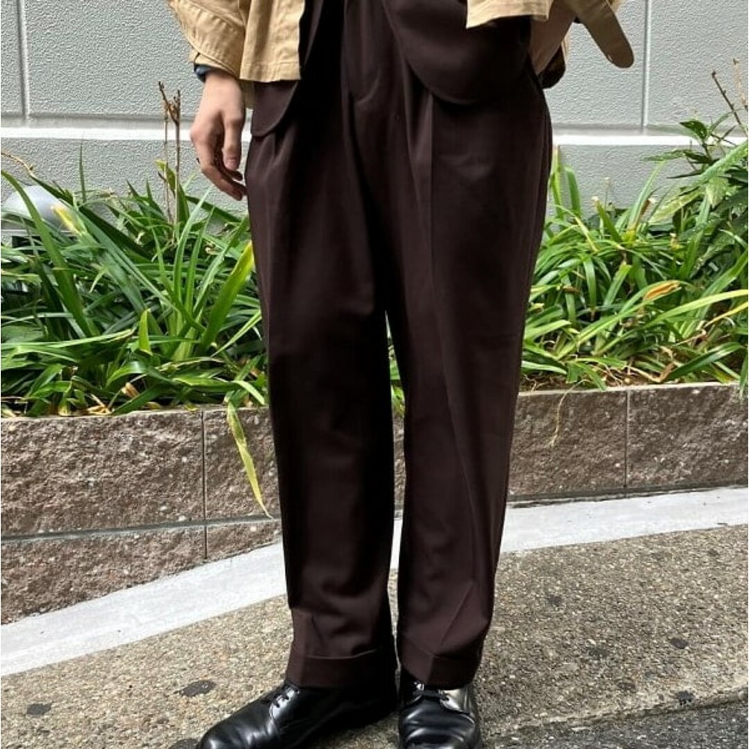 BEAMS PLUS ビームスプラス 22AW 2プリーツカラーワイドトラウザーズ 38-23-0194-887 M BROWN パンツ  ボトムス【中古】【BEAMS PLUS】