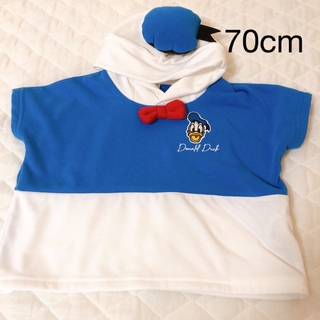 ディズニー(Disney)のfutafuta  ディズニー　ドナルド　フード付き　なりきり　半袖　Tシャツ (Tシャツ/カットソー)