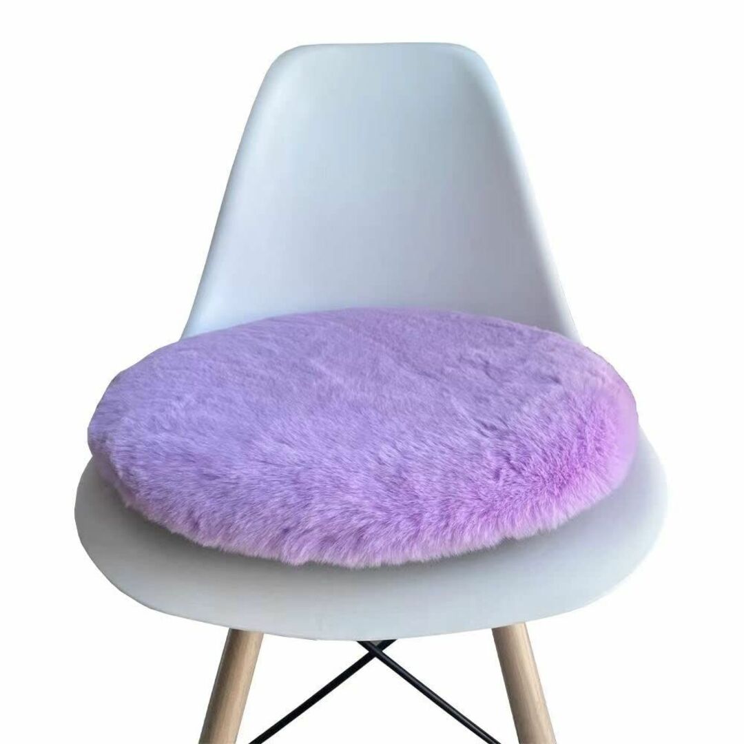【色: パープル】Perle 低反発 座布団 洗えるクッション 丸型 椅子用 直