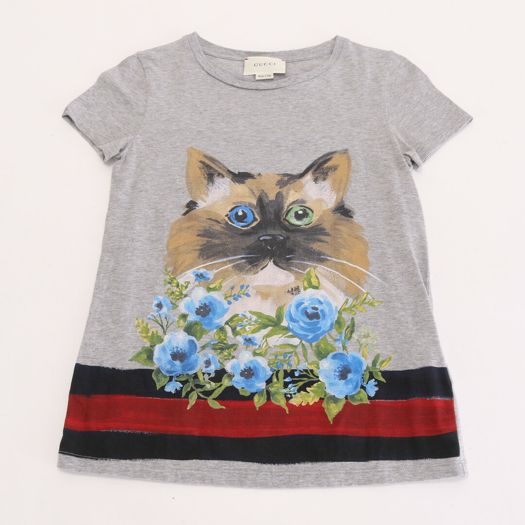 付属品極美品 グッチ 猫 キャット プリント 半袖 Ｔシャツ アパレル トップス カットソー レディース チルドレンズ 150サイズ BGM 0420-1G5