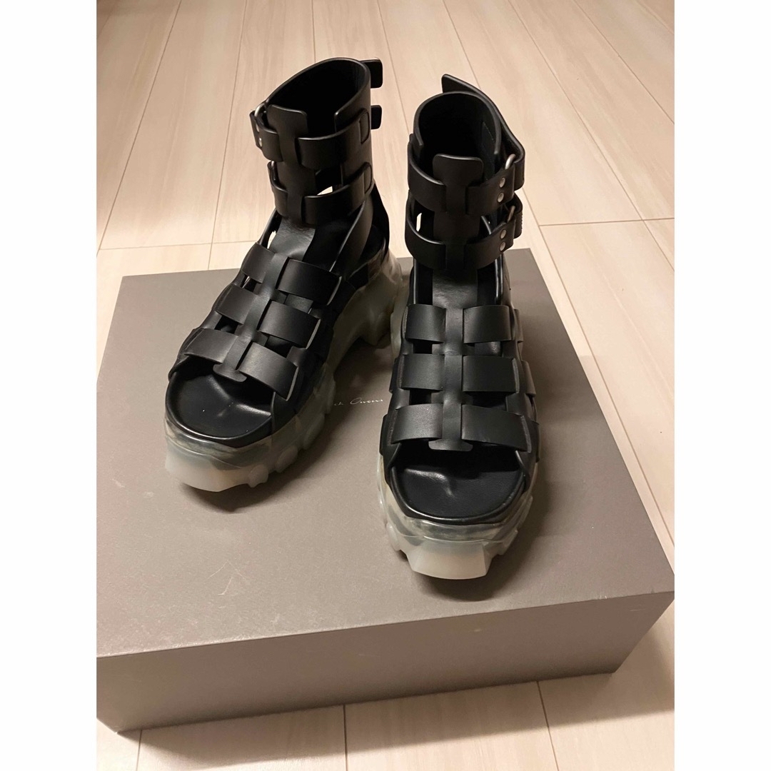 RickOwens / Black Hiking Tractor Sandals