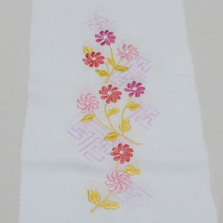 ピンク紫　刺繍半衿（丹後製）　半襟　半えり　飾り衿　長襦袢　和装小物　振袖　新品(和装小物)