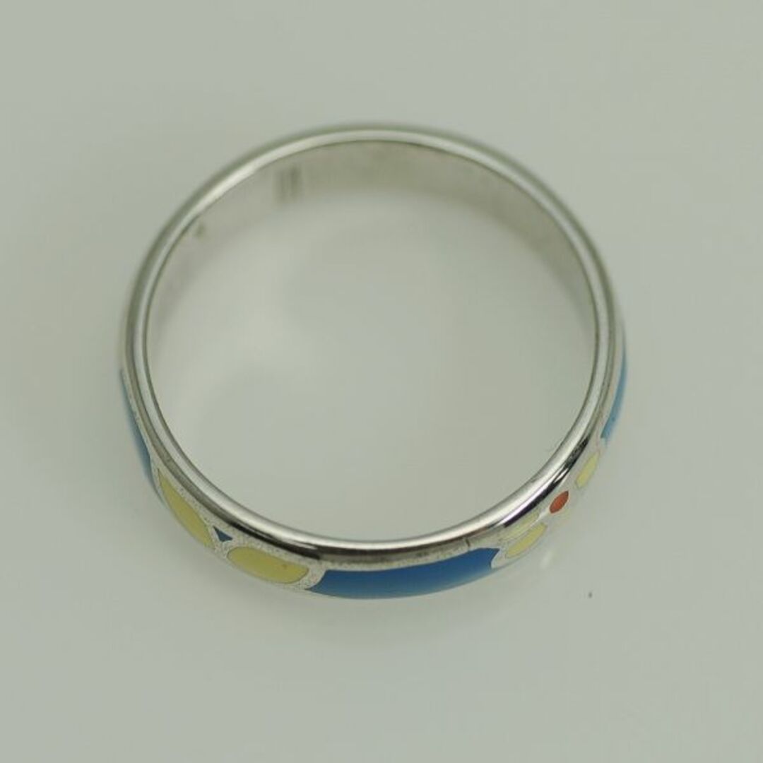 リング/指輪/ヤーネス/YANES/シルバー×エナメル/ブルー/花柄/#20 レディースのアクセサリー(リング(指輪))の商品写真