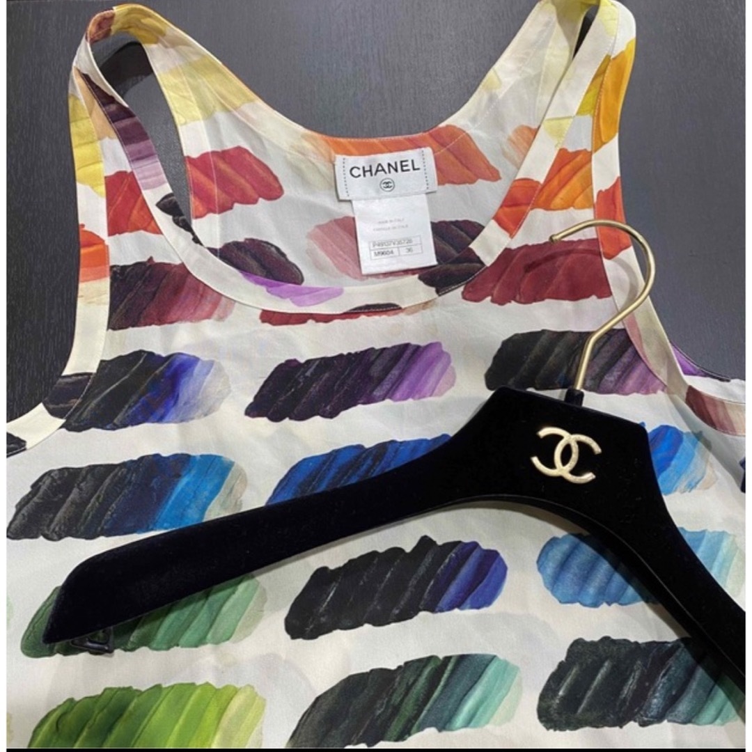 大人気☆CHANEL☆シャネル☆チェック柄☆SILK☆タンクトップ！！