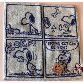 スヌーピー(SNOOPY)のSNOOPY コミック　ブルー　ハンドタオル　タオルハンカチ　ギフト(ハンカチ)