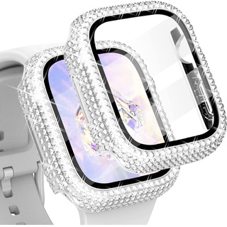 アップルウォッチ(Apple Watch)のApple Watch 7 8 45 41 カバー キラキラ ケース シルバー(モバイルケース/カバー)