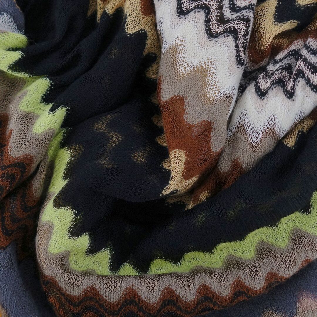 美品 ミッソーニ MISSONI ニット ロングカーディガン ロングスリーブ 総柄 ウール トップス レディース 42(M相当) マルチカラー レディースのトップス(カーディガン)の商品写真