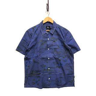 stussy ステゥーシー 総柄 パープル アロハ オープンシャツ