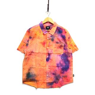 ステューシー(STUSSY)のSTUSSY ステューシー TIE DYE SHIRT タイダイシャツ 薄手 半袖シャツ オレンジ サイズL 正規品 / B4203(シャツ)