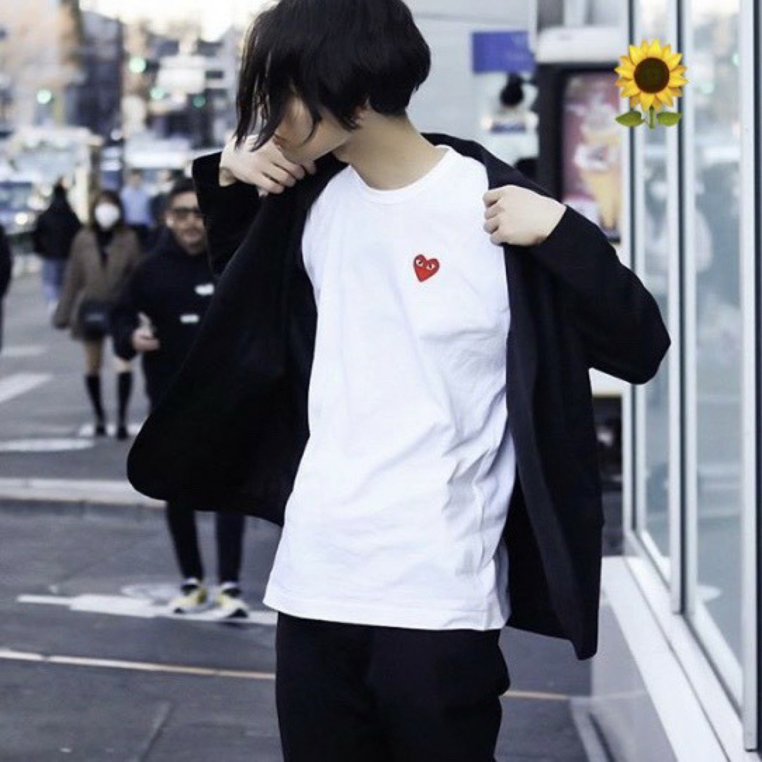 国内正規品 プレイコムデギャルソン メンズXL Tシャツ ホワイト レッドハート