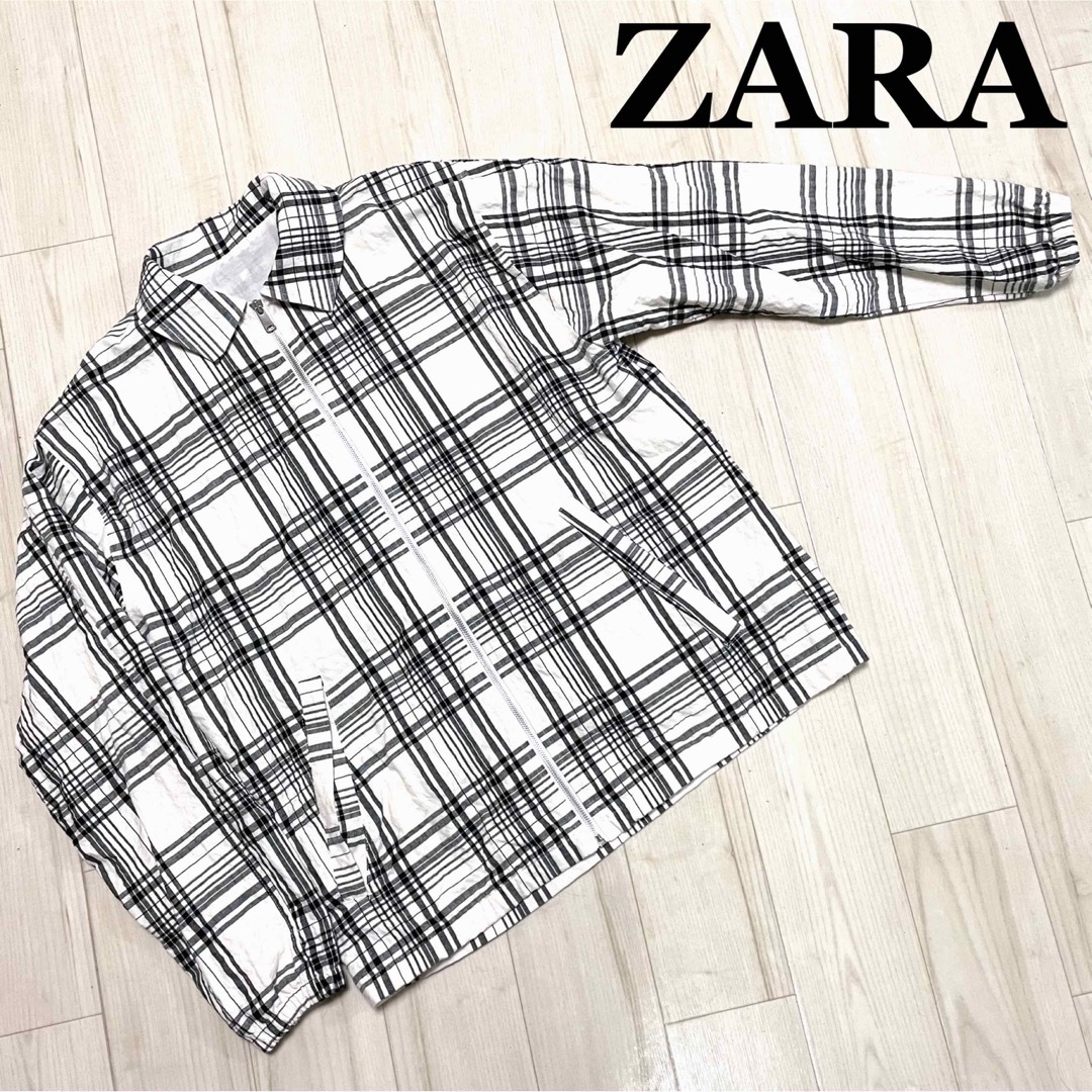 ZARA(ザラ)のZARA ザラ TEXTURED JACKET チェック Mサイズ 美品 即完売 メンズのジャケット/アウター(ブルゾン)の商品写真