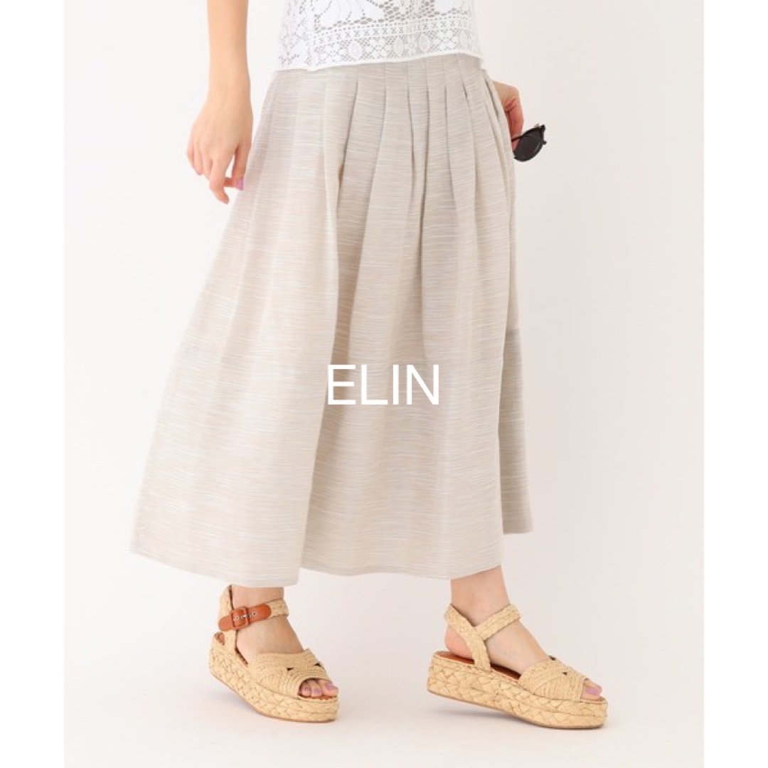 ELIN(エリン)のELIN(エリン) リネンブレンドベルスカート　ロングスカート レディースのスカート(ロングスカート)の商品写真