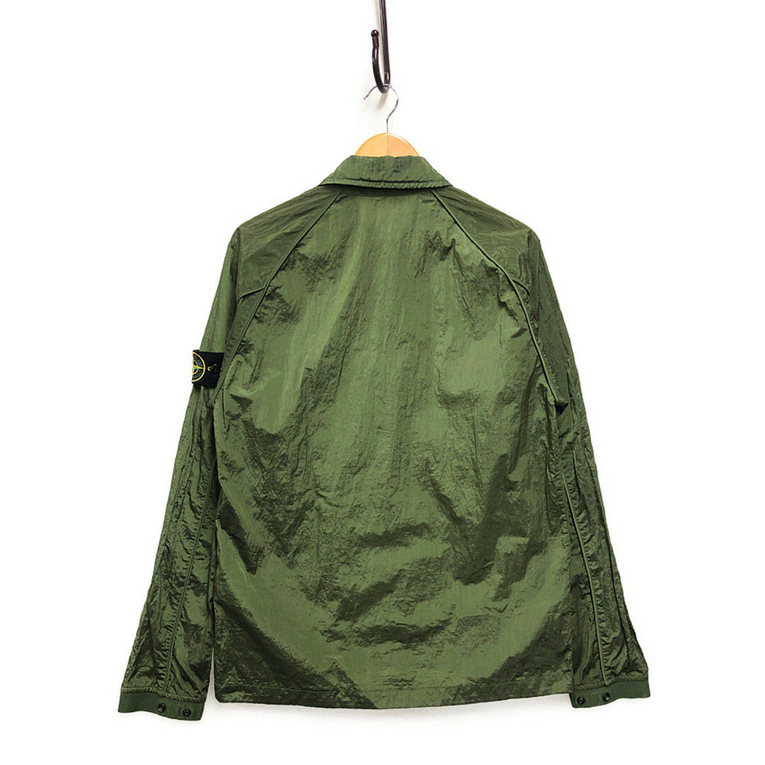 極美品□STONE ISLAND/ストーンアイランド 761541131 ロゴワッペン WZIP フーデッド ウィンドブレーカー/ナイロンブルゾン ネイビー L 正規