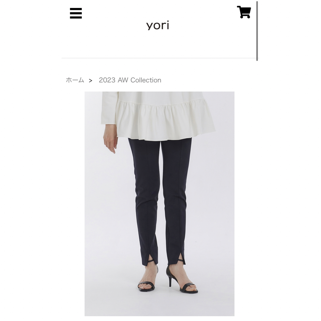 美品【yori】ぬくぬくフロントスリットレギパン　36 blackyori