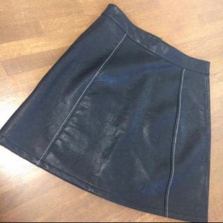 ザラ(ZARA)のZARA レザーステッチ　ミニスカート(ひざ丈スカート)