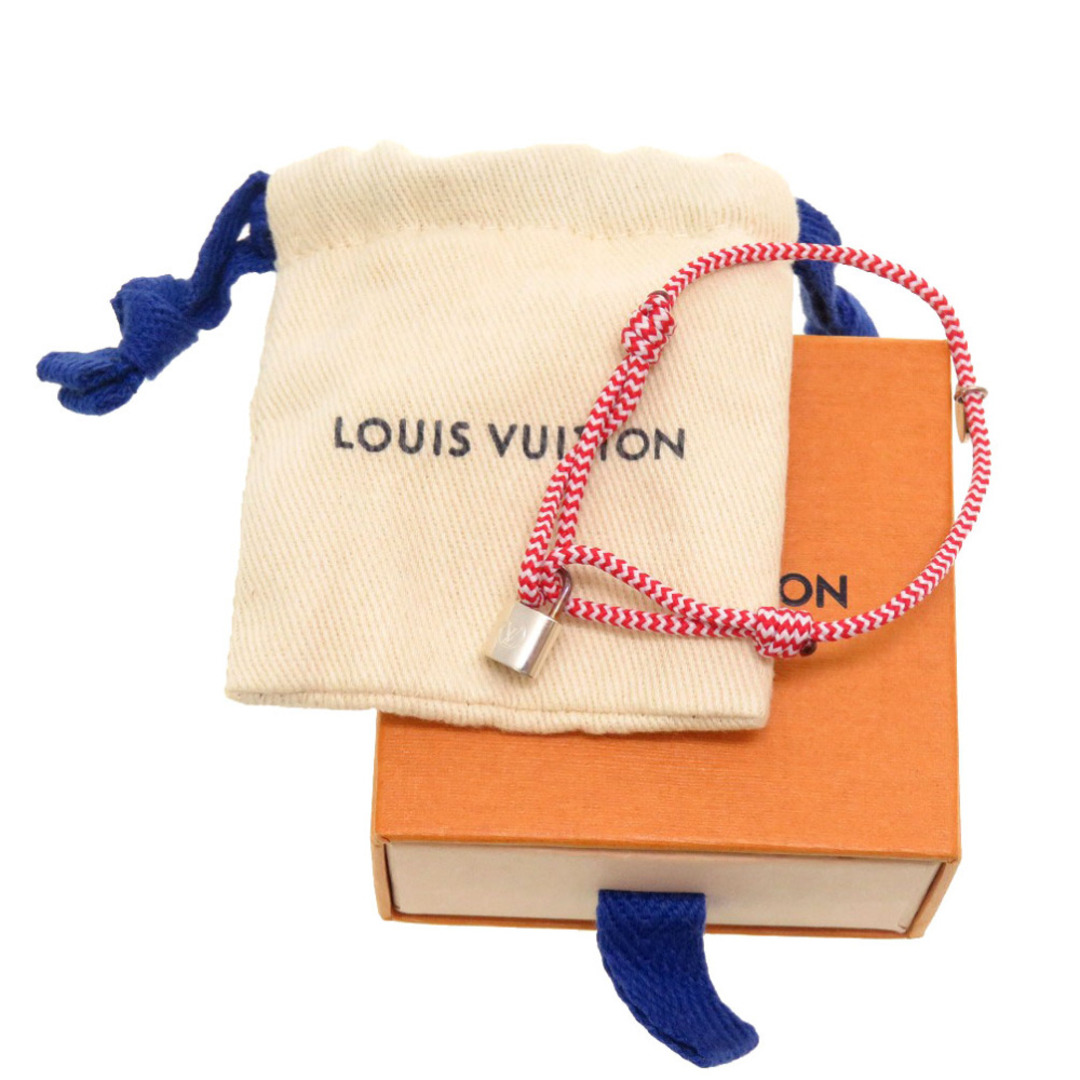 LOUIS VUITTON(ルイヴィトン)の未使用 ルイ ヴィトン ブラスレ シルバー ロックイット ソフィー ターナー Q95705 ブレスレット シルバー925 コットン レッド LV 0198 【中古】 LOUIS VUITTON レディースのアクセサリー(ブレスレット/バングル)の商品写真