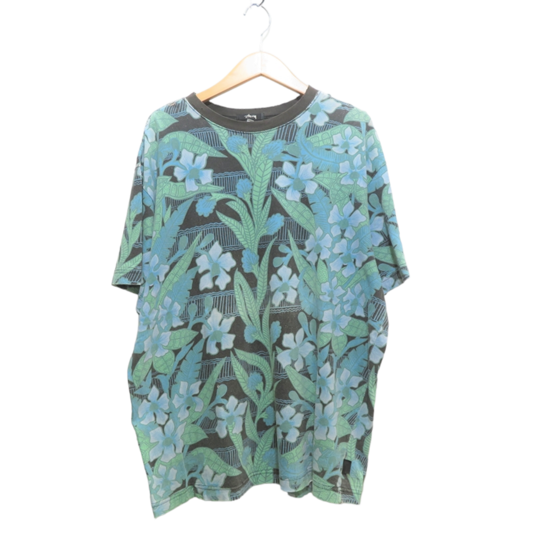 OLD STUSSY 80s LEAF ALLOVER PRINT TEE