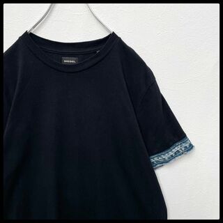 ディーゼル(DIESEL)のディーゼル　DIESEL　デニムリンガー　メタルロゴ　半袖Tシャツ　ブラック　S(Tシャツ/カットソー(半袖/袖なし))
