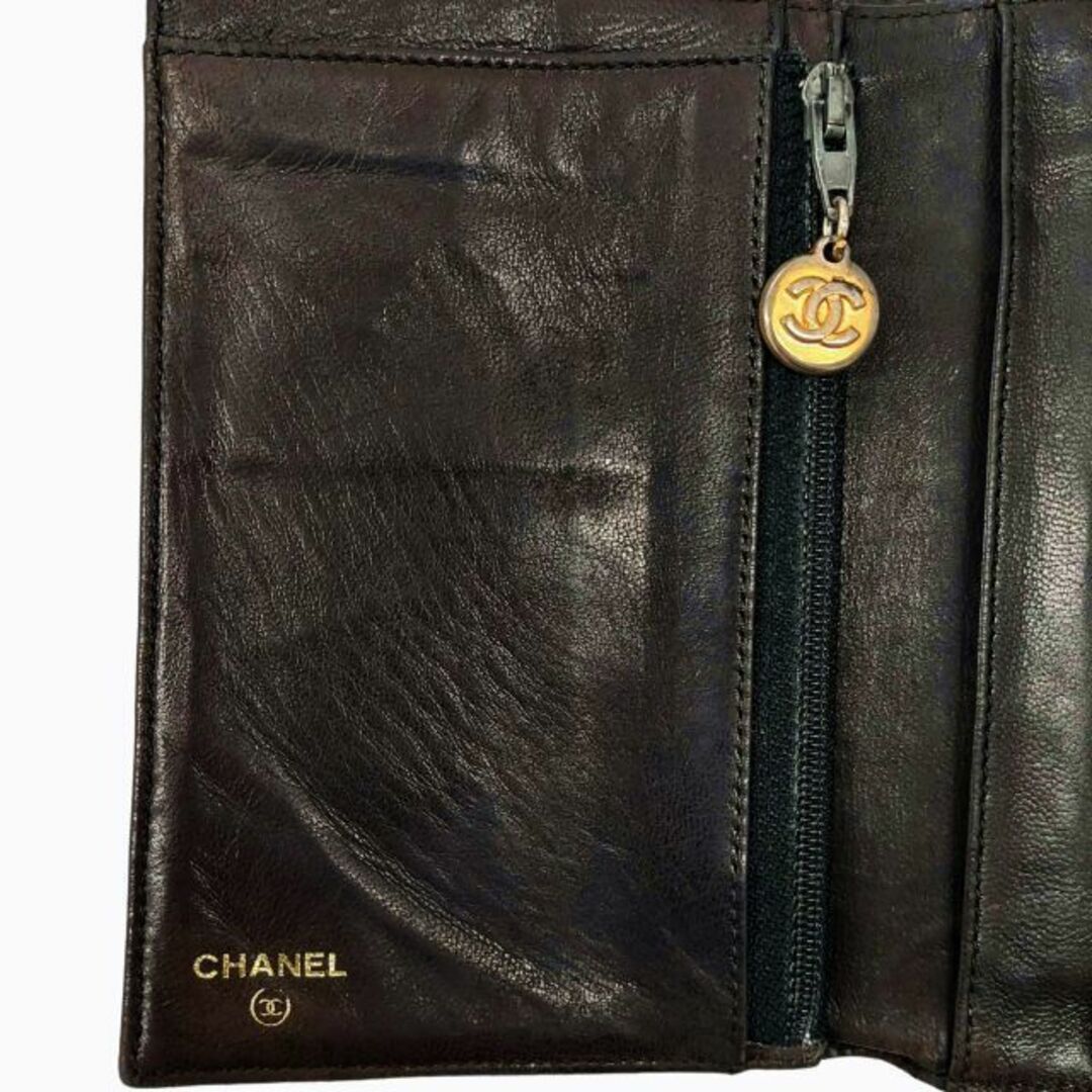 CHANEL(シャネル)のシャネル ヴィンテージ キャビアスキン 5番台 3つ折り財布 サイフ ココマーク レディースのファッション小物(財布)の商品写真