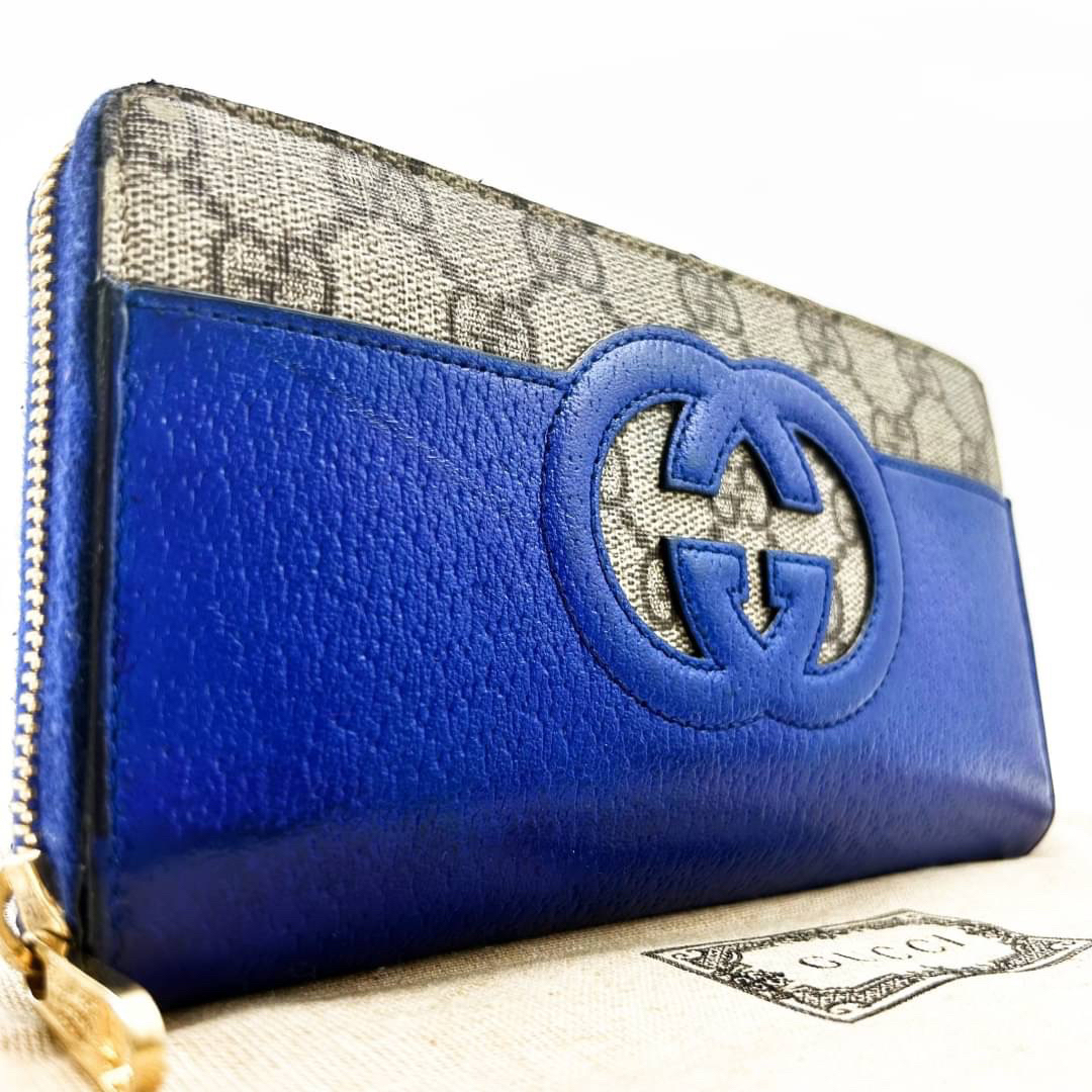 Gucci - 〘 美品 〙グッチ ラウンド インターロッキング GGスプリーム