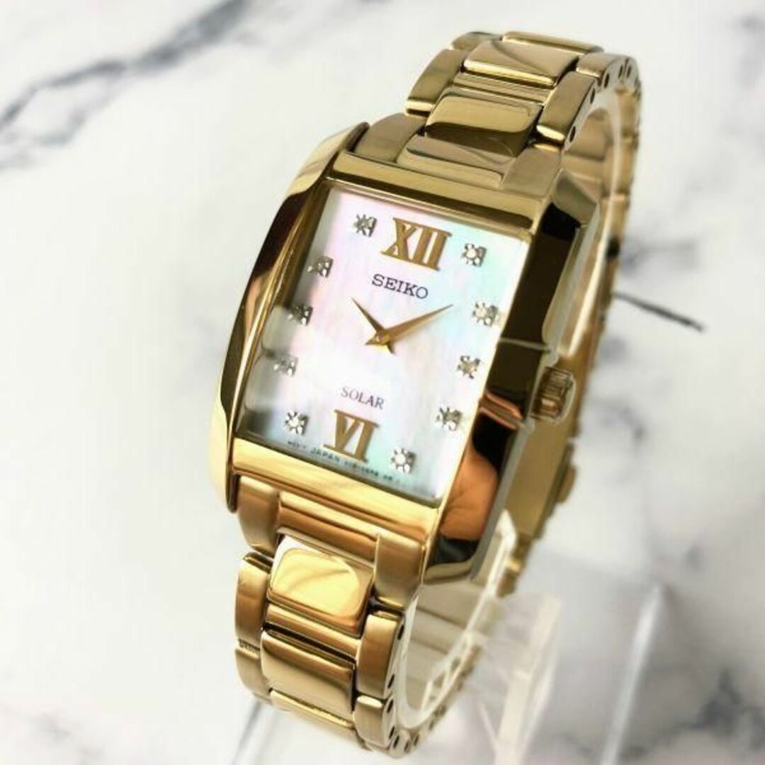 【新品】豪華ダイヤモンド10石★セイコー SEIKO ソーラー レディース腕時計