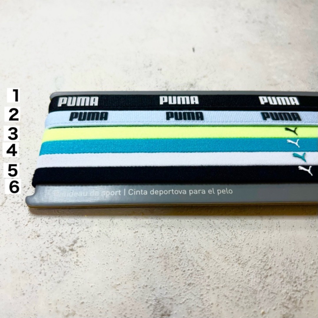 PUMA(プーマ)の新品・送料無料　PUMA 細いヘアバンド５本バラ売り　選択オーダーしてください スポーツ/アウトドアのサッカー/フットサル(その他)の商品写真