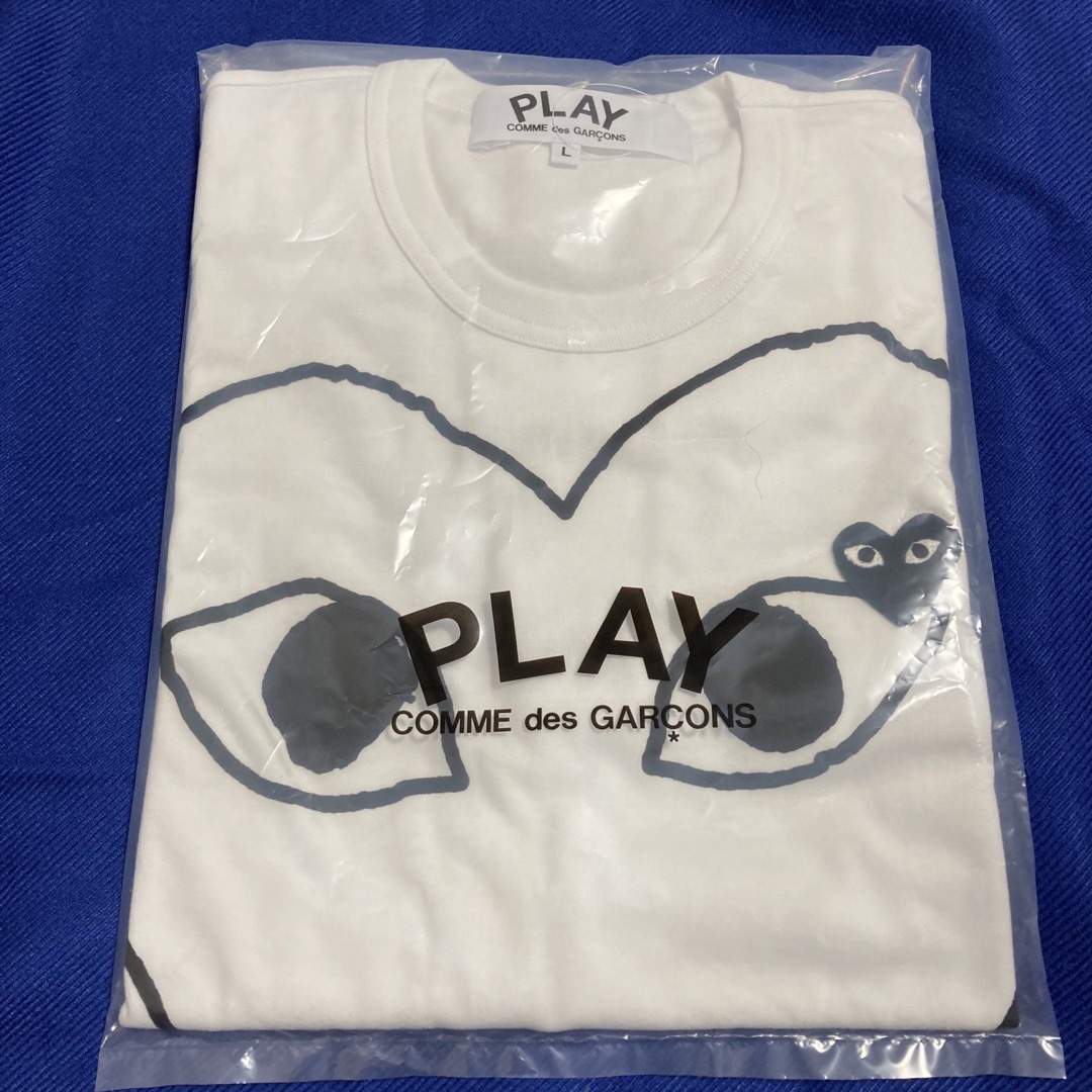 【新品】プレイコムデギャルソン Tシャツ (長袖)メンズLサイズ黒　黒ハートコットン100％