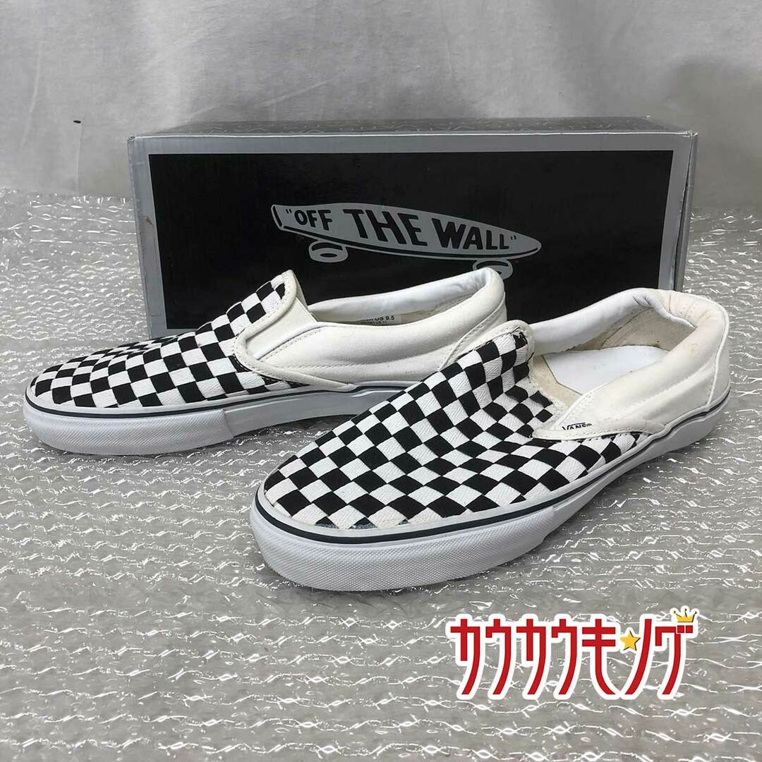 ヴァンズ classic slip-ON LX クラシック スリッポン チェック 27.5cm ブラック/ホワイト メンズ スニーカー バンズ