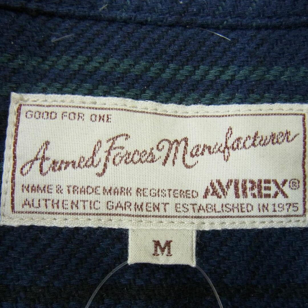 AVIREX(アヴィレックス)のAVIREX アヴィレックス 長袖シャツ 6195140 US ARMY FLANNEL WORK SHIRT ミリタリーワッペン フランネル チェック ワークシャツ ブルー系 ブラック系 M【中古】 メンズのトップス(シャツ)の商品写真