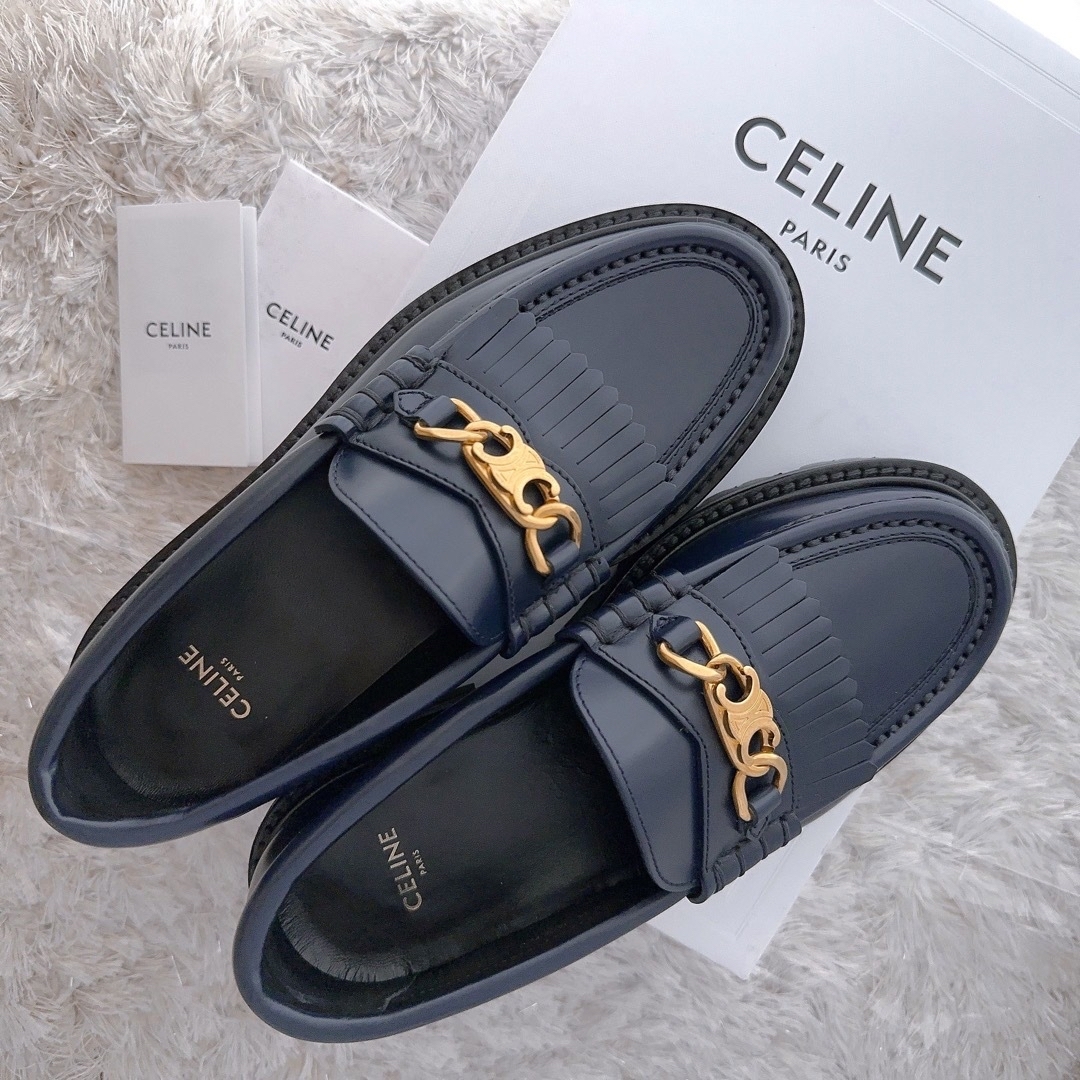 CELINE セリーヌ　トリオンフ　チェーン　マーガレットローファー　靴　極美品ローファー/革靴