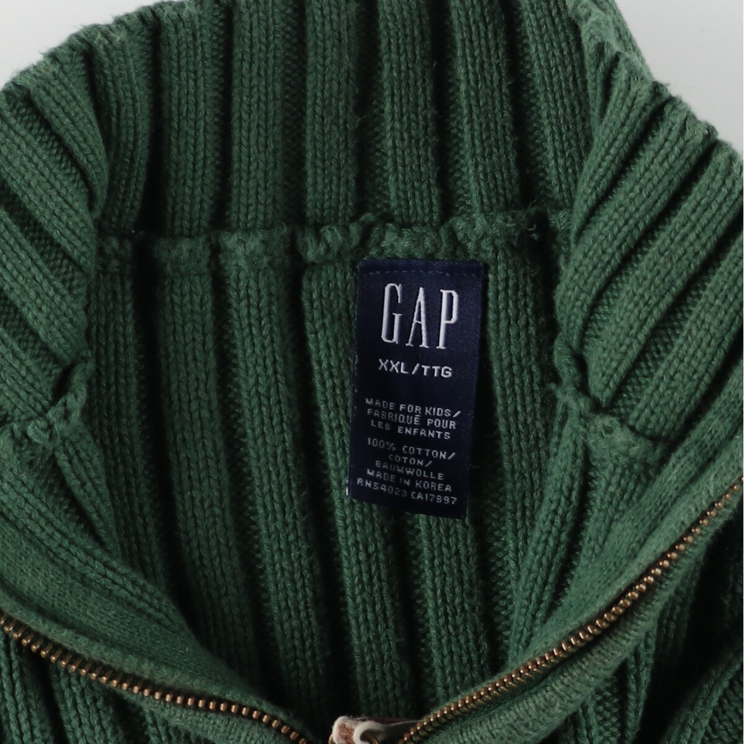 GAP - 古着 ギャップ GAP リブ編み コットンニットハーフジップ