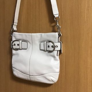 COACH - コーチ ホワイト ショルダーバッグ レザー オールド 2way