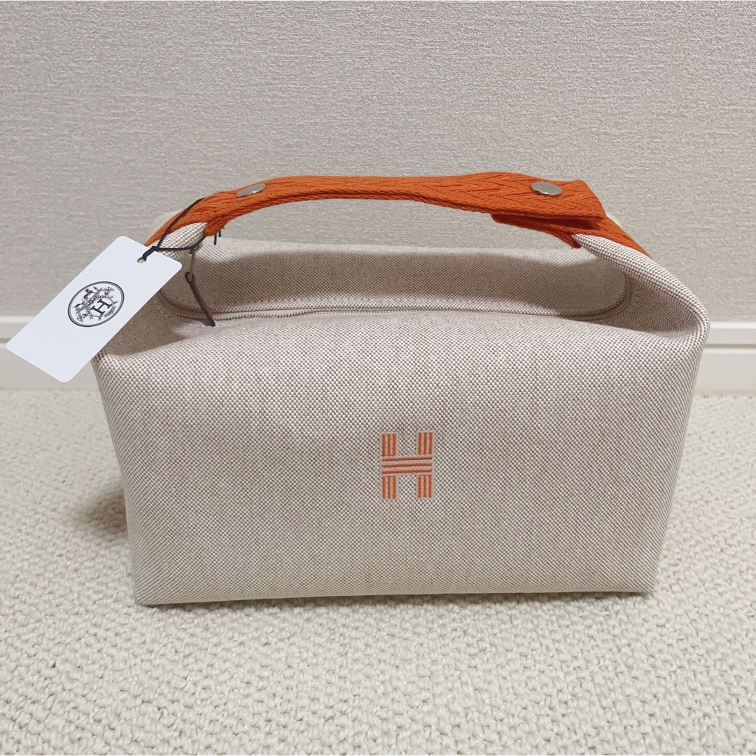 エルメス ポーチ ブリッド・ア・ブラックGM ナチュラル/シルバー金具 HERMES バッグ 小物入れ キャンバス