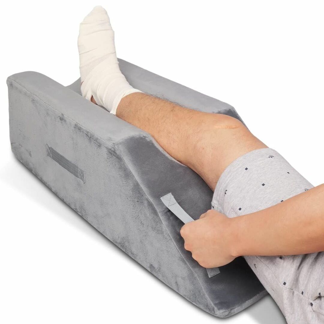 足サポート用枕、怪我人、手術を受けた方にぴったり、膝と足首をサポート、腫れ緩和