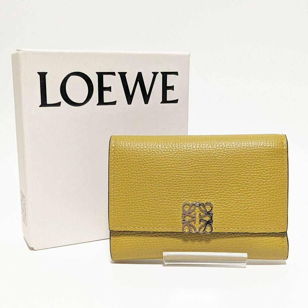 LOEWE(ロエベ)の【美品】LOEWEロエベ　トライフォールドウォレット　ミニ財布　現行　アナグラム レディースのファッション小物(財布)の商品写真