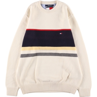 トミーヒルフィガー(TOMMY HILFIGER)の古着 90年代 トミーヒルフィガー TOMMY HILFIGER コットンニットセーター メンズM ヴィンテージ /eaa364091(ニット/セーター)