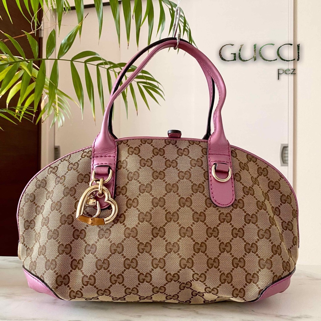 Gucci - 超美品 正規品 GUCCI グッチ GG柄 レザーハンドバッグの通販