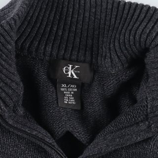 カルバンクライン Calvin klein リブ編み コットンニットハーフジップセーター メンズL /eaa347132