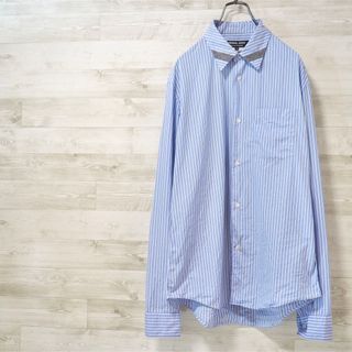 コムデギャルソンオムドゥ(COMME des GARCONS HOMME DEUX)のCDG HOMME DEUX 10AW 襟切替ストライプシャツ-M(シャツ)