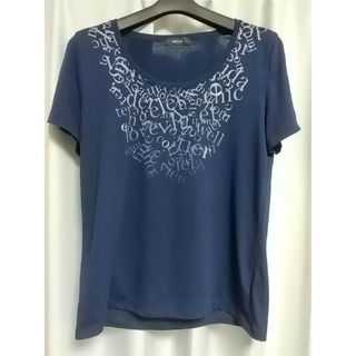 コムサイズム(COMME CA ISM)のCOMME CA ISM プリント 半袖 Tシャツ Ｌサイズ コムサイズム 紺色(Tシャツ(半袖/袖なし))