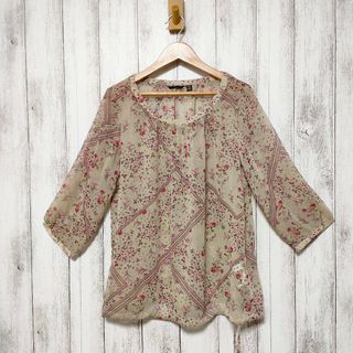 ユニクロ(UNIQLO)のUNIQLO ユニクロ (M)　花柄シアーブラウス(シャツ/ブラウス(長袖/七分))