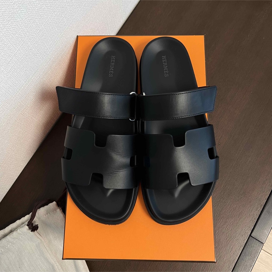 エルメス メンズ サンダル《シプレ》ブラック サイズ42 美品！HERMES