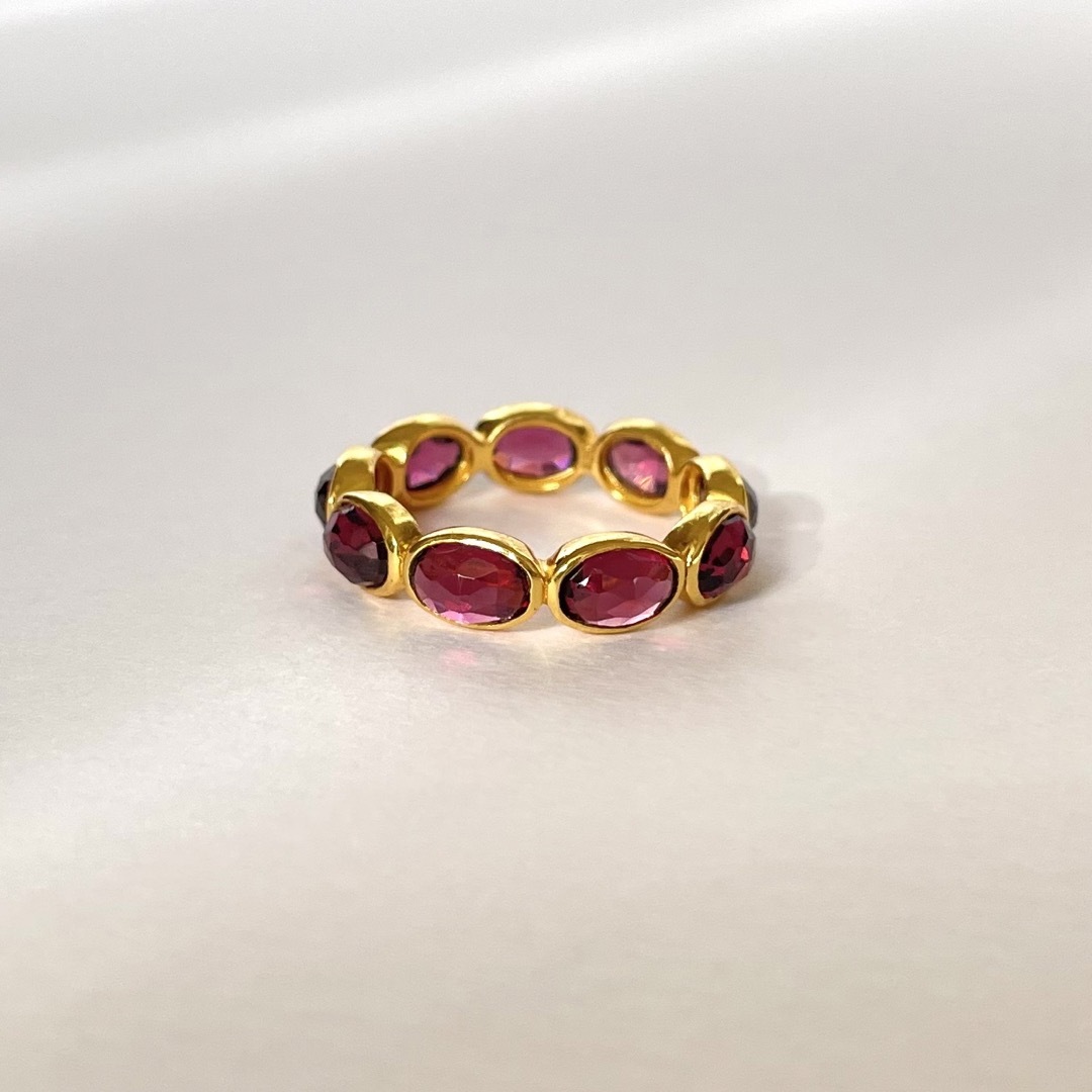 Rhodolite Garnet 22k plated eternity レディースのアクセサリー(リング(指輪))の商品写真