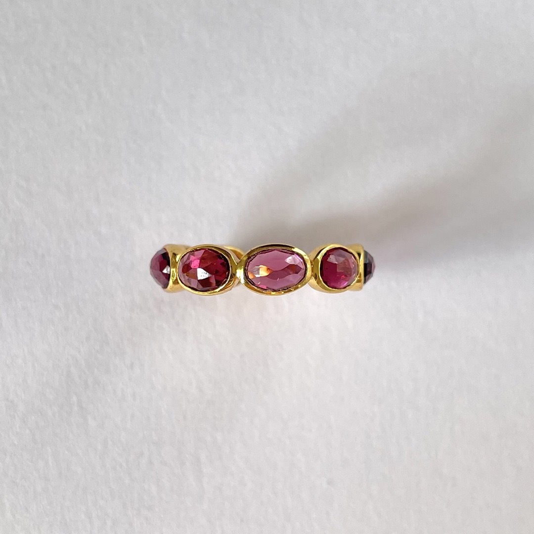 Rhodolite Garnet 22k plated eternity レディースのアクセサリー(リング(指輪))の商品写真