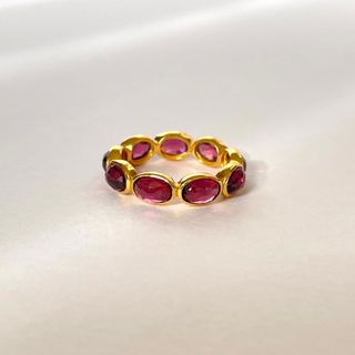 Rhodolite Garnet 22k plated eternity(リング(指輪))